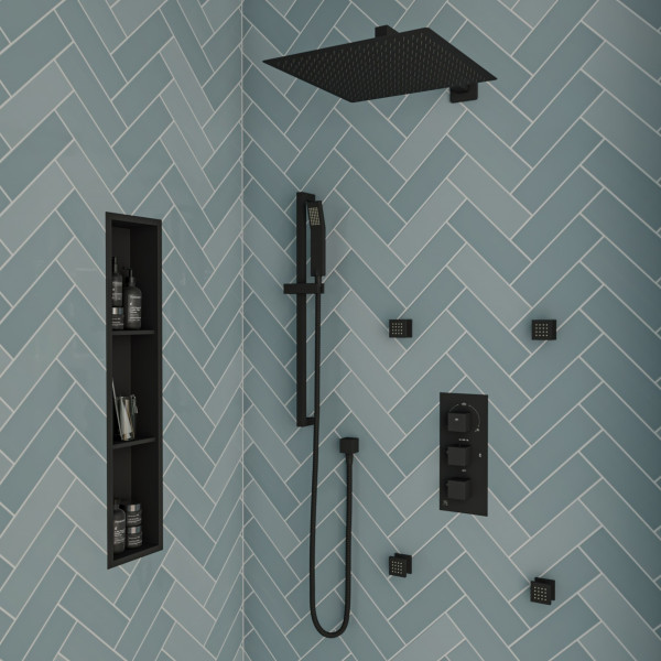 ALFI brand AB3820 2 Inch Square Adjustable Shower Body Spray