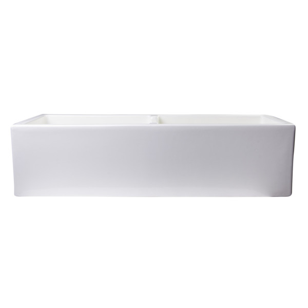 ALFI brand AB3918DB 39" Smooth Thick Wall Fireclay Double Bowl Farm Sink