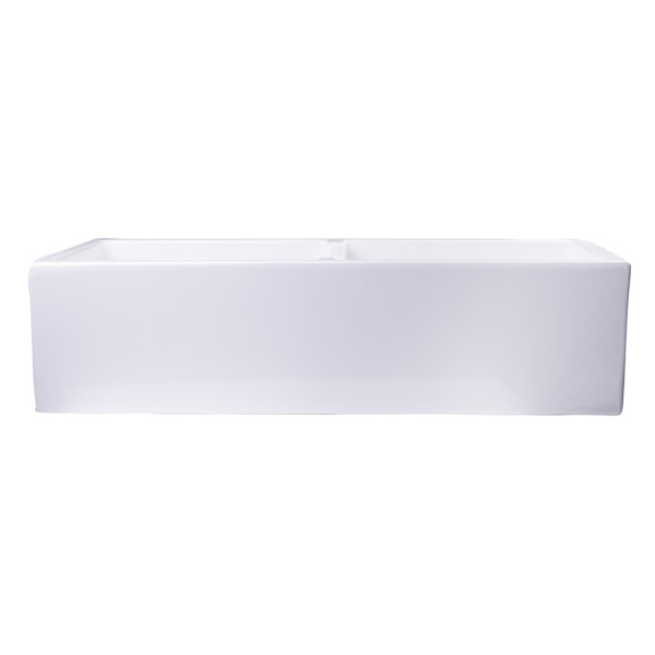 ALFI brand AB3918DB 39" Smooth Thick Wall Fireclay Double Bowl Farm Sink