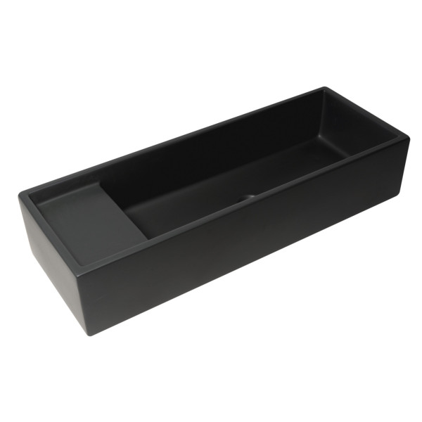 ALFI brand AB39TRBM 39" Black Matte Above Mount Fireclay Bathroom Trough Sink