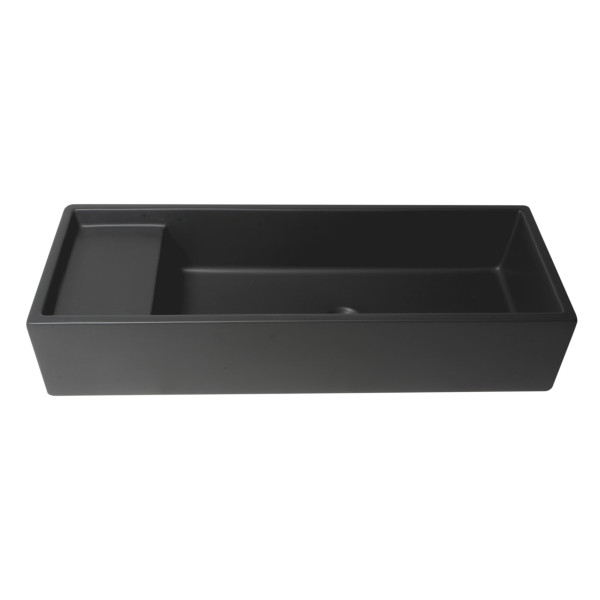ALFI brand AB39TRBM 39" Black Matte Above Mount Fireclay Bathroom Trough Sink