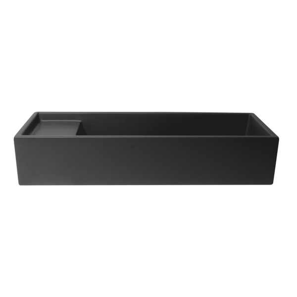 ALFI brand AB39TRBM 39" Black Matte Above Mount Fireclay Bathroom Trough Sink