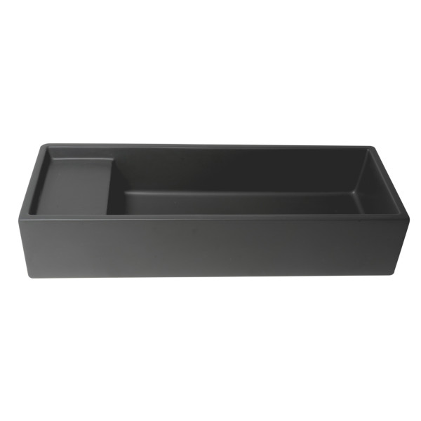 ALFI brand AB39TRBM 39" Black Matte Above Mount Fireclay Bathroom Trough Sink