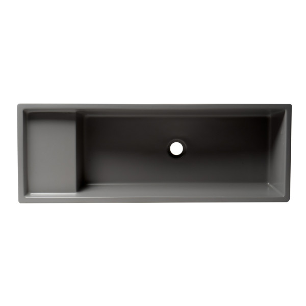 ALFI brand AB39TRGM 39" Grey Matte Above Mount Fireclay Bathroom Trough Sink