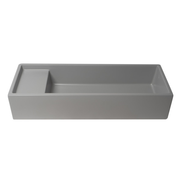 ALFI brand AB39TRGM 39" Grey Matte Above Mount Fireclay Bathroom Trough Sink