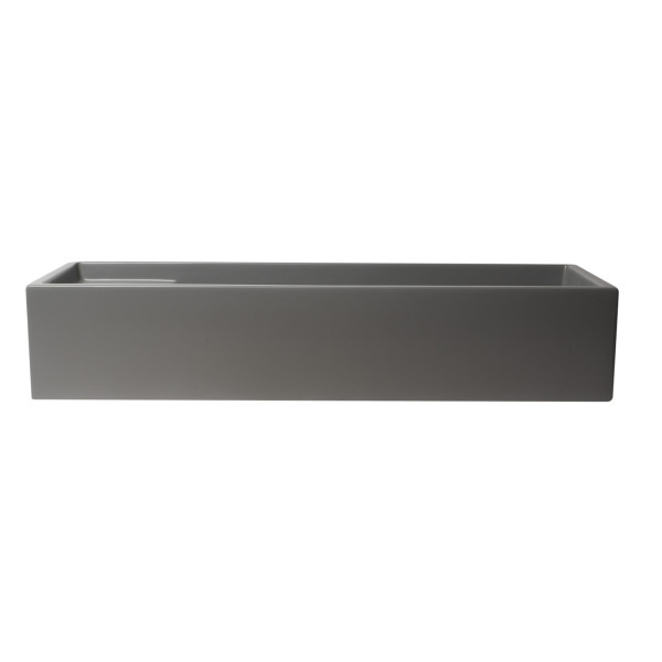 ALFI brand AB39TRGM 39" Grey Matte Above Mount Fireclay Bathroom Trough Sink