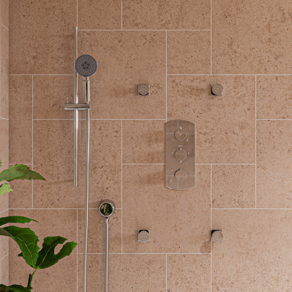 ALFI brand AB4001 3-Way Thermostatic Valve  Shower Mixer Round Knobs