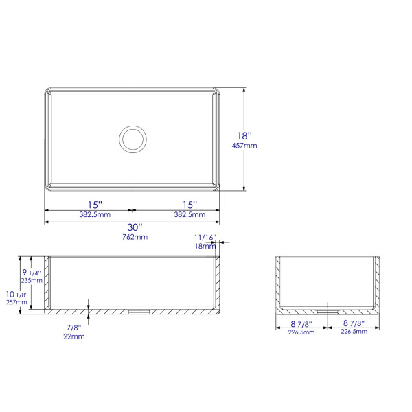 ALFI brand AB4118 - Dimensions