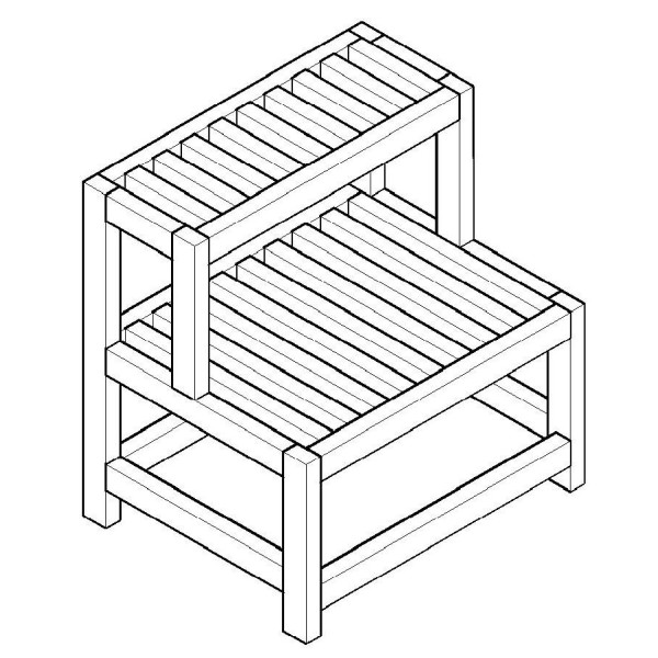 ALFI brand AB4402 20" Double Wooden Stepping Stool