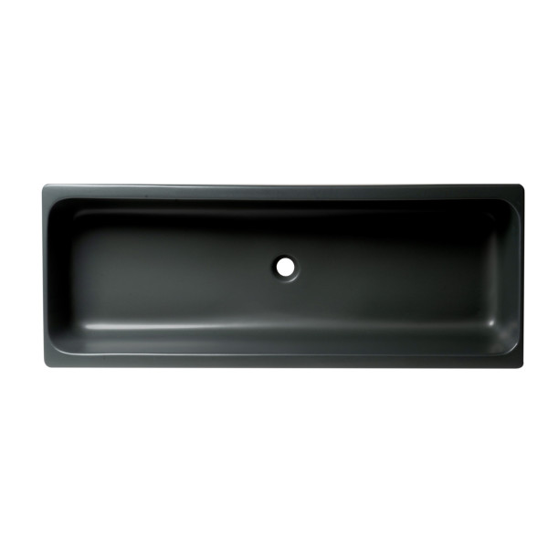 ALFI brand AB48TRBM 48" Black Matte Above Mount Fireclay Bathroom Trough Sink