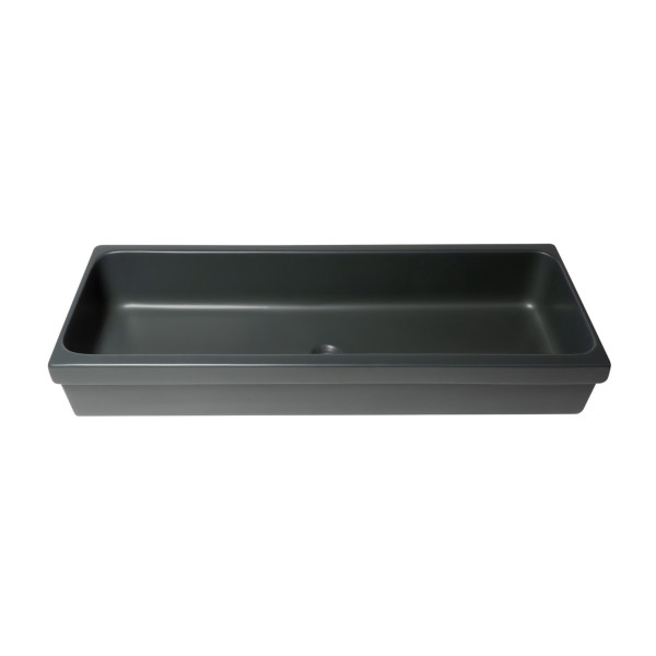 ALFI brand AB48TRBM 48" Black Matte Above Mount Fireclay Bathroom Trough Sink