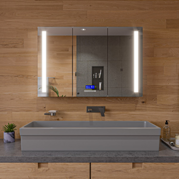 ALFI brand AB48TRGM 48" Grey Matte Above Mount Fireclay Bathroom Trough Sink