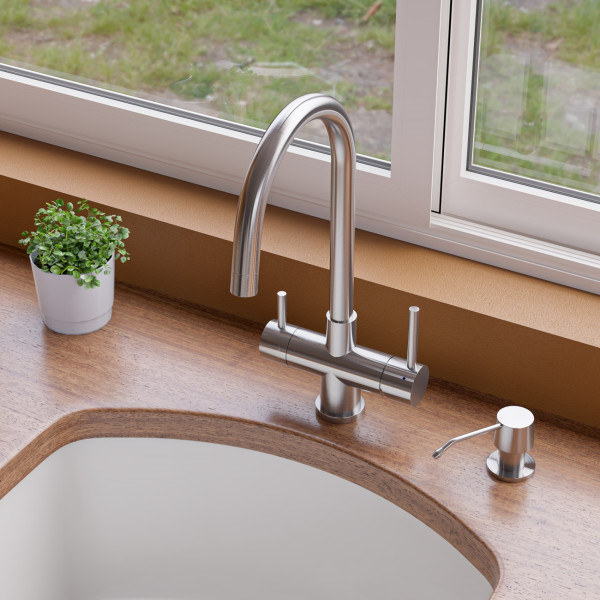 ALFI brand AB5004 Solid Stainless Steel Single Hole Soap Dispenser Pump