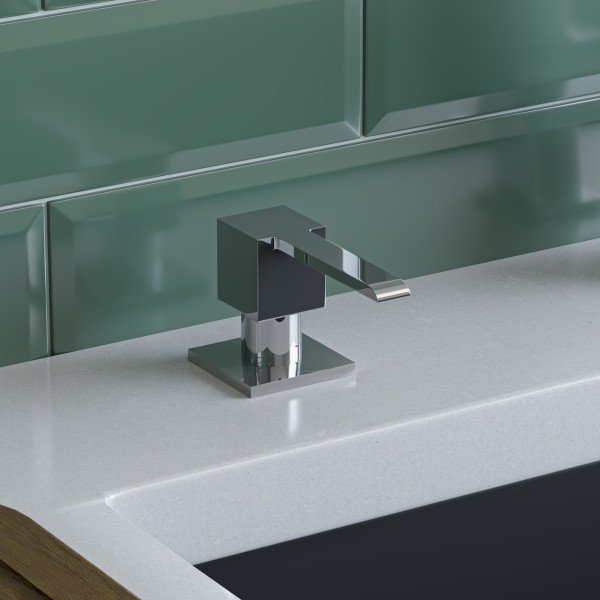 ALFI brand AB5007 Ultra Modern Square Solid Stainless Steel Soap Dispenser