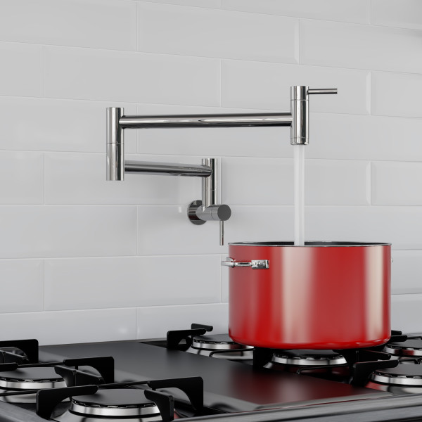 ALFI brand AB5019 Stainless Steel Retractable Pot Filler Faucet