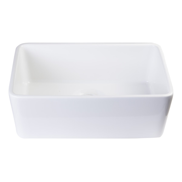ALFI brand AB503-W Fireclay 23'' Single Farmhouse Kitchen Sink In White