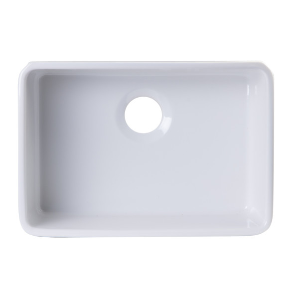 ALFI brand AB503-W Fireclay 23'' Single Farmhouse Kitchen Sink In White