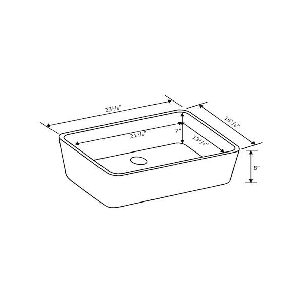 ALFI brand AB503-W Fireclay 23'' Single Farmhouse Kitchen Sink In White