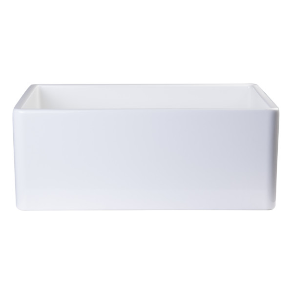 ALFI brand AB505-W White 26 Inch Smooth Fireclay Farmhouse Kitchen Sink