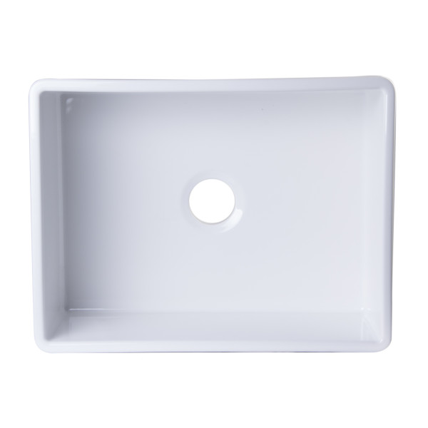 ALFI brand AB505-W White 26 Inch Smooth Fireclay Farmhouse Kitchen Sink