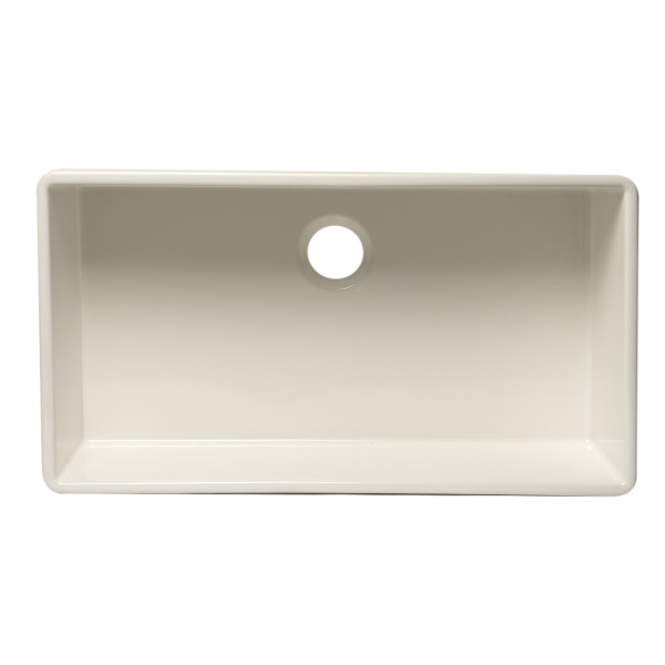 ALFI brand AB536-W White 36" Smooth Apron Single Bowl Fireclay Farm Sink
