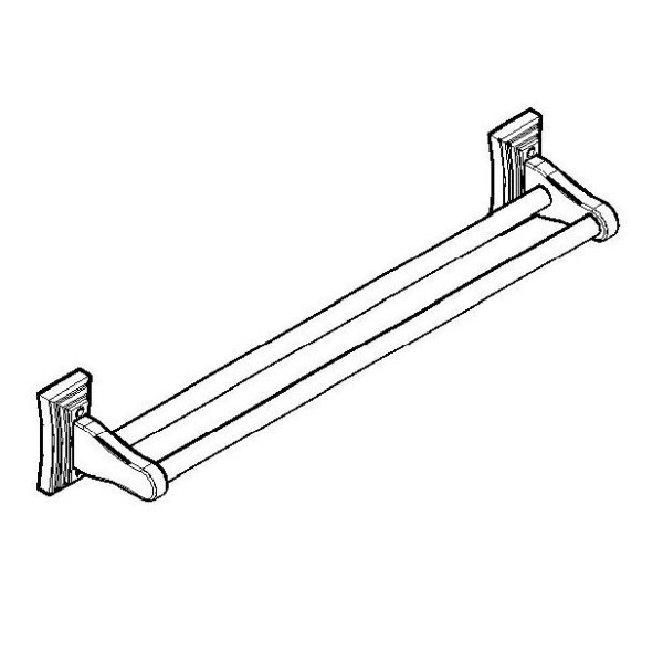 ALFI brand AB5505 24 Inch Double Rack Wooden Towel Bar