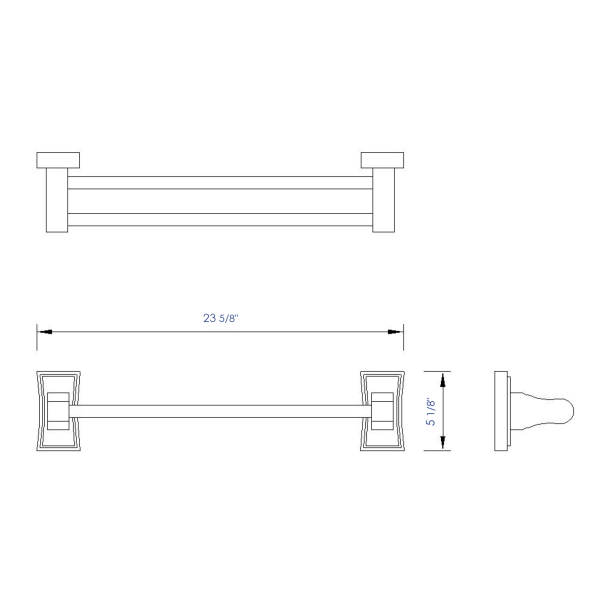 ALFI brand AB5505 24 Inch Double Rack Wooden Towel Bar
