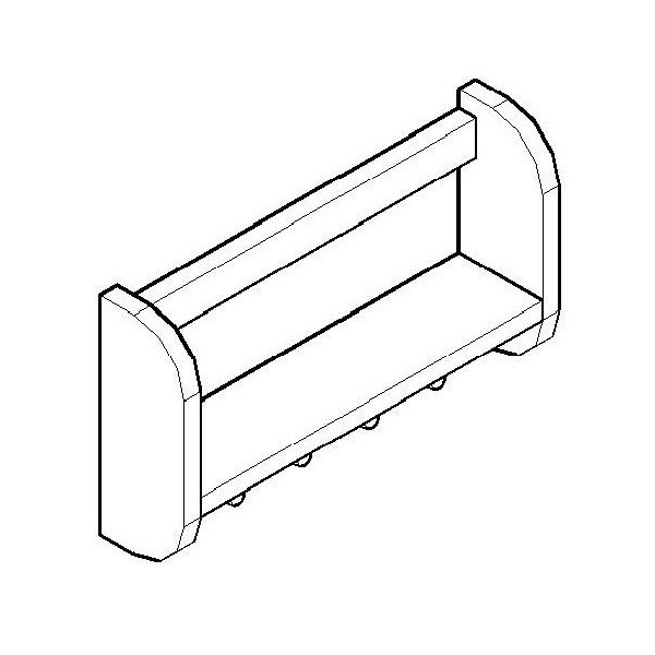 ALFI brand AB5508 18" Wall Mounted Wooden Shelf & Hooks 