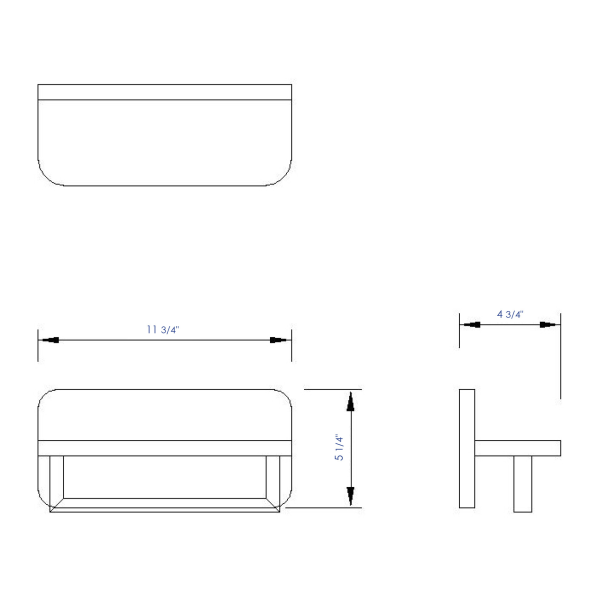 ALFI brand AB5510 12 Inch Small Wooden Shelf With Chrome Towel Bar