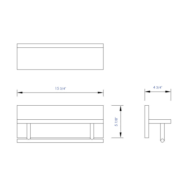 ALFI brand AB5511 16 Inch Wooden Shelf With Chrome Towel Bar