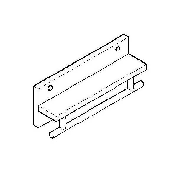 ALFI brand AB5511 16 Inch Wooden Shelf With Chrome Towel Bar