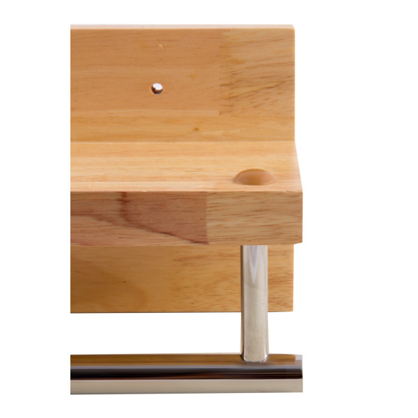 ALFI brand AB5511 16 Inch Wooden Shelf With Chrome Towel Bar