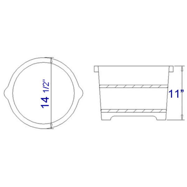 ALFI brand AB6604 Round Wooden Cedar Foot Soaking Tub
