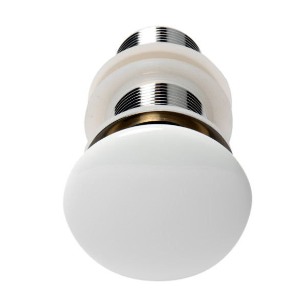 ALFI brand AB8055 Ceramic Mushroom Top Pop Up Drain for Sinks without Overflow