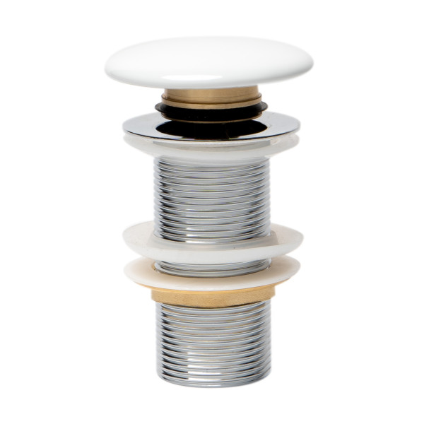 ALFI brand AB8055 Ceramic Mushroom Top Pop Up Drain for Sinks without Overflow