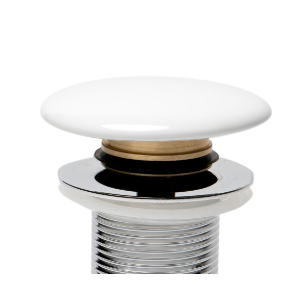 ALFI brand AB8055 Ceramic Mushroom Top Pop Up Drain for Sinks without Overflow