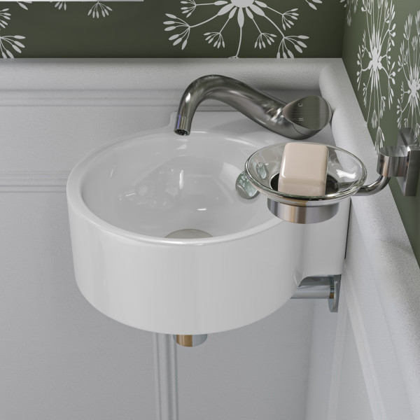 ALFI brand AB8056 Ceramic Mushroom Top Pop Up Drain for Sinks with Overflow