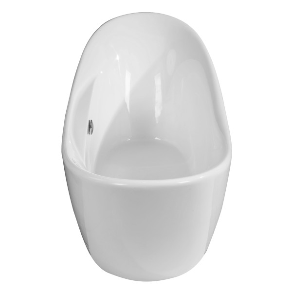 ALFI brand AB8803 68 Inch White Oval Acrylic Free Standing Soaking Bathtub