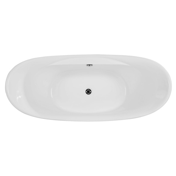 ALFI brand AB8803 68 Inch White Oval Acrylic Free Standing Soaking Bathtub