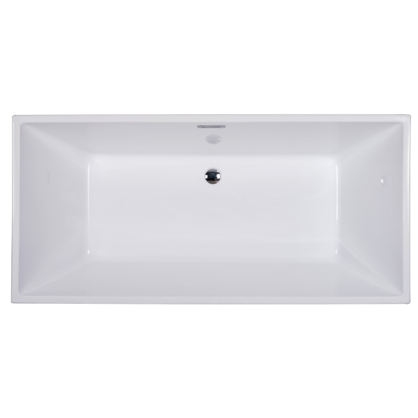 ALFI brand AB8832 67 Inch White Rectangular Acrylic Free Standing Bathtub