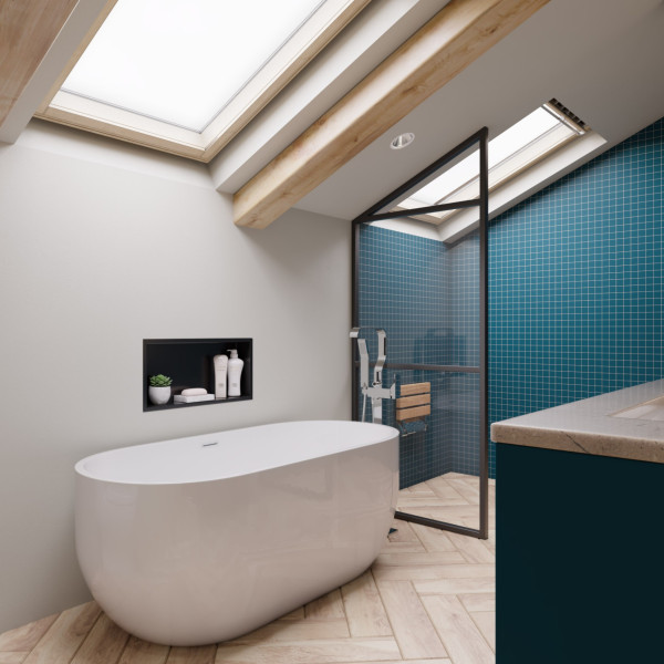 ALFI brand AB8838 59 Inch White Oval Acrylic Free Standing Soaking Bathtub