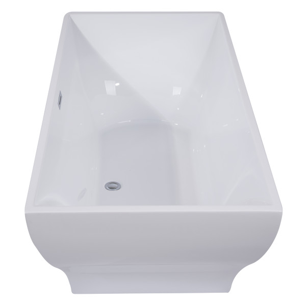ALFI brand AB8840 67 Inch White Rectangular Acrylic Free Standing Bathtub