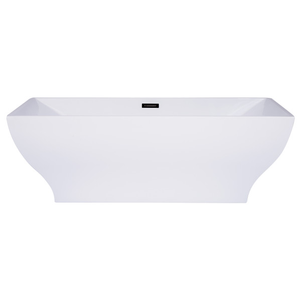 ALFI brand AB8840 67 Inch White Rectangular Acrylic Free Standing Bathtub
