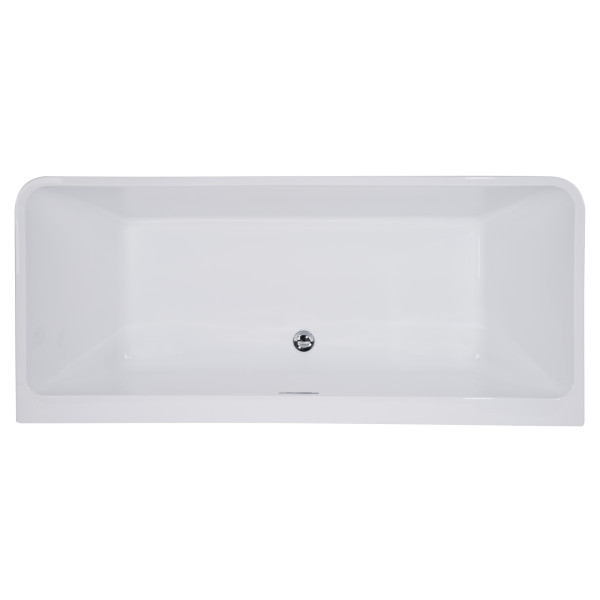 ALFI brand AB8859 67 Inch White Rectangular Acrylic Free Standing Bathtub