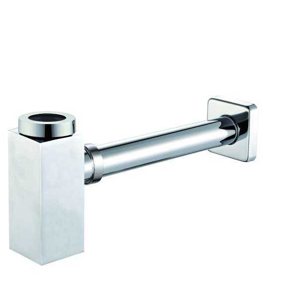 ALFI brand AB9026 Solid Brass Square Modern Decorative Bottle P-Trap