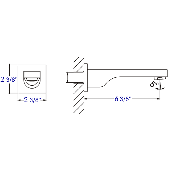 ALFI brand AB9201 Square Tub Filler Bathroom Spout Polished or Brushed