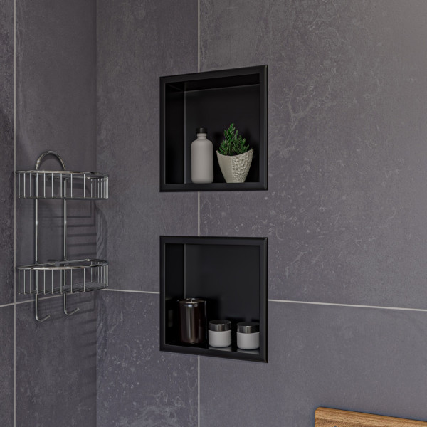 ALFI brand AB9534 Polished Chrome Wall Mounted Double Basket Shower Shelf