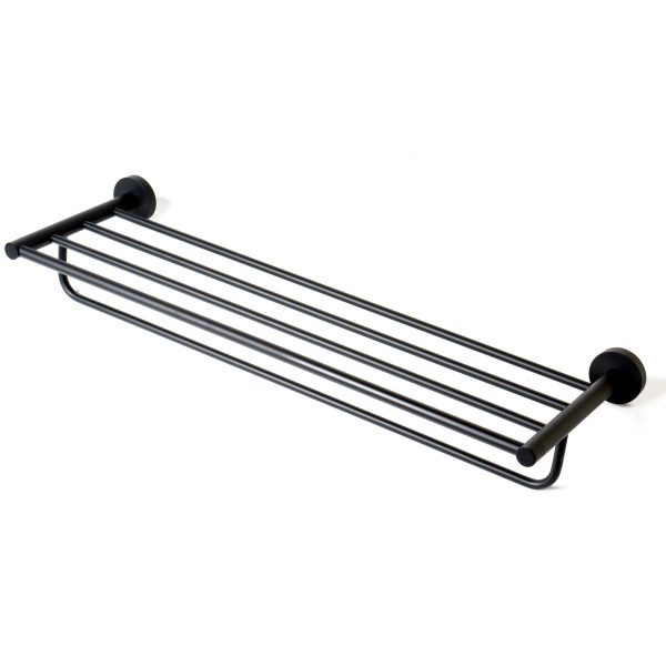 ALFI brand AB9538-BM Black Matte 26" Towel Bar & Shelf