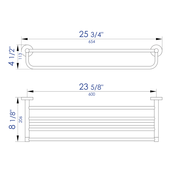 ALFI brand AB9538 26" Towel Bar & Shelf Bathroom Accessory