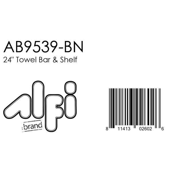 ALFI brand AB9539 24" Towel Bar & Shelf Bathroom Accessory
